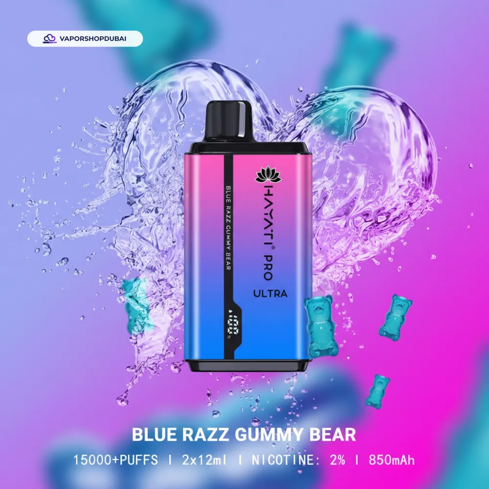 Hayati Pro Ultra 15000 Puffs Disposable Vape In UAE 59 blue-razz-gummy-bear