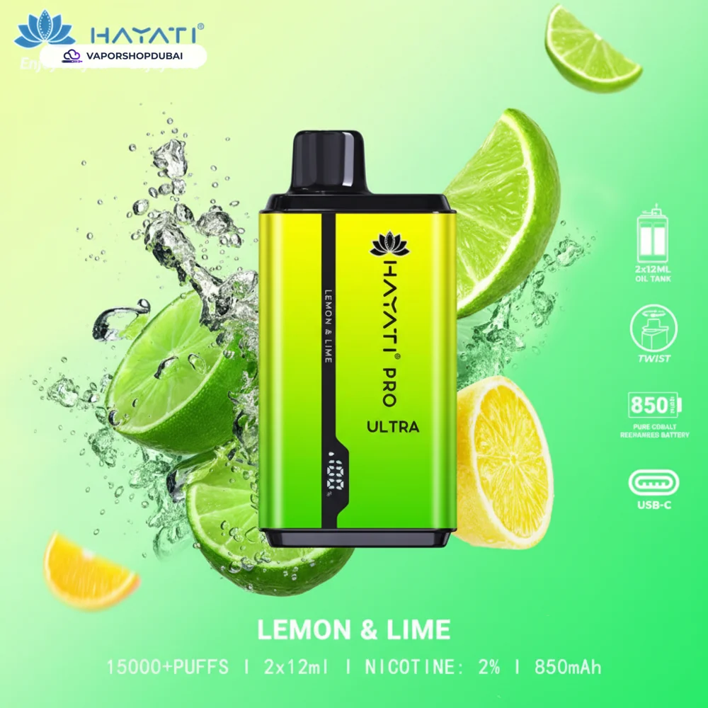 Hayati Pro Ultra 15000 Puffs Disposable Vape In UAE 64 lemon-lime-2