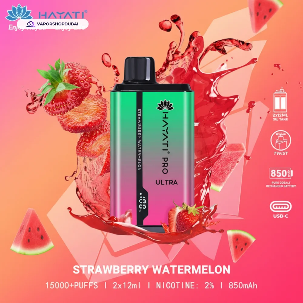 Hayati Pro Ultra 15000 Puffs Disposable Vape In UAE 69 strawberry-watermelon
