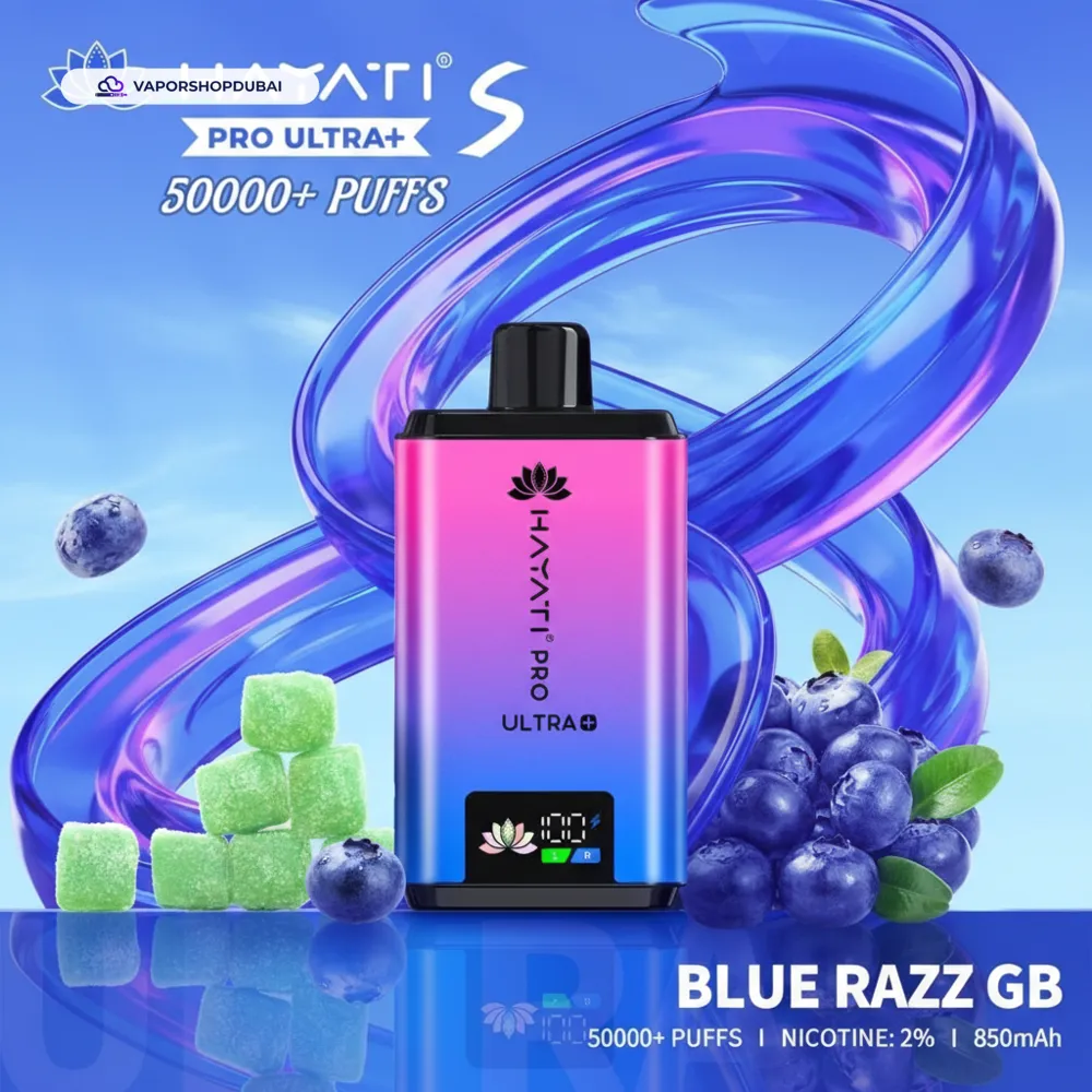 Hayati Pro Ultra+ S 50000 Puffs Disposable Vape In UAE 45 blue-razz-gb