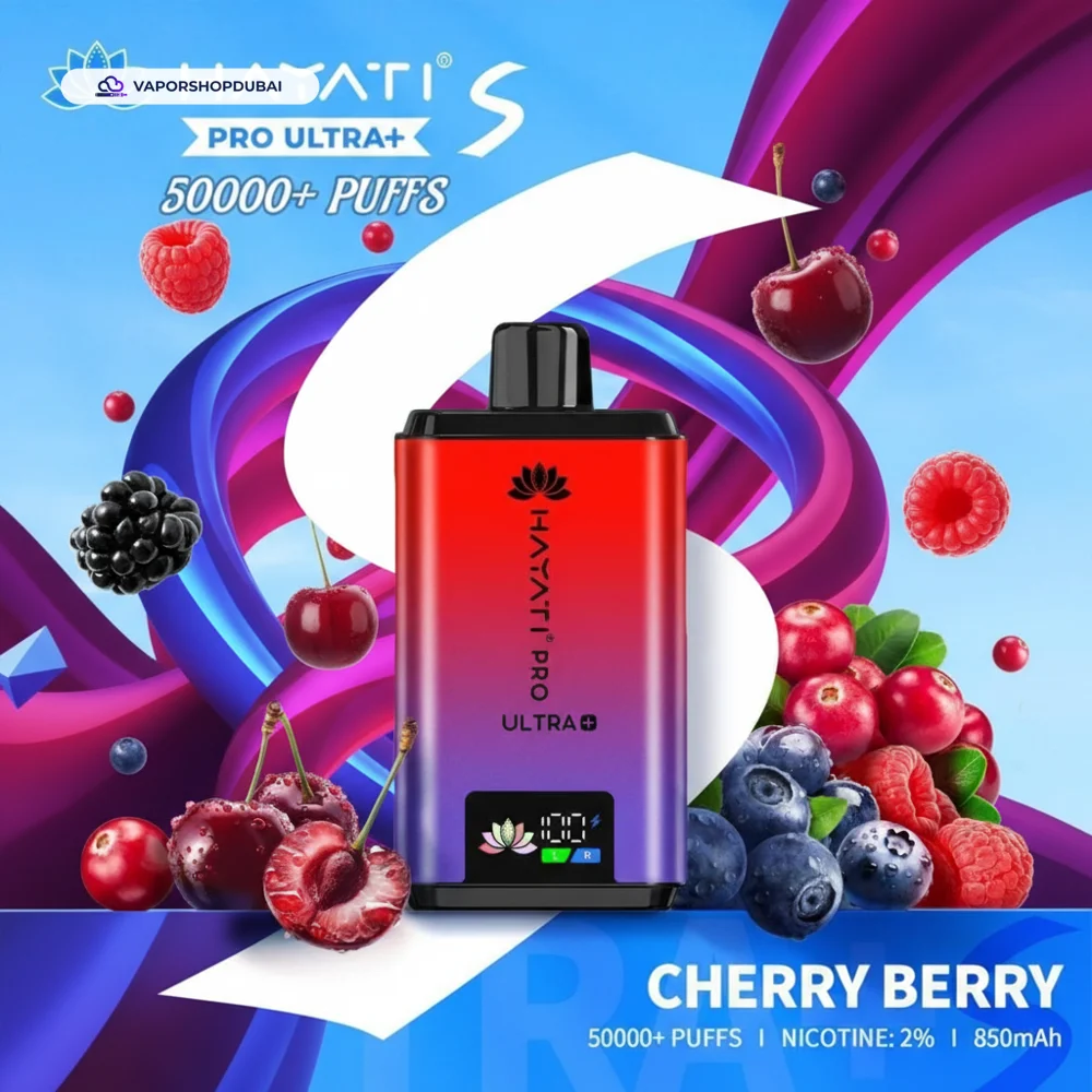 Hayati Pro Ultra+ S 50000 Puffs Disposable Vape In UAE 52 cherry-berry