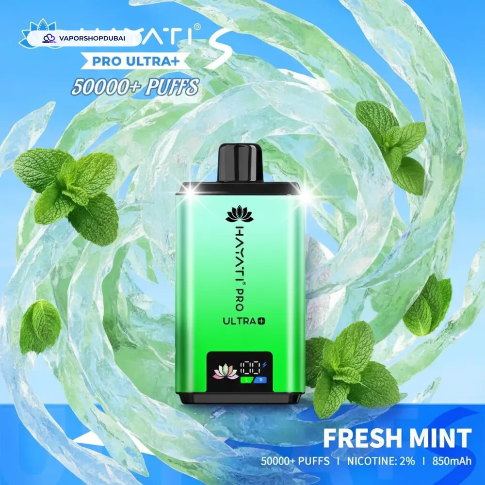 Hayati Pro Ultra+ S 50000 Puffs Disposable Vape In UAE 50 fresh-mint