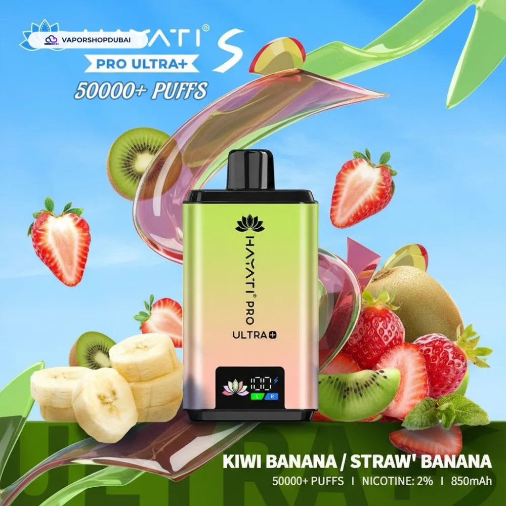Hayati Pro Ultra+ S 50000 Puffs Disposable Vape In UAE 54 kiwi-banana-straw-banana