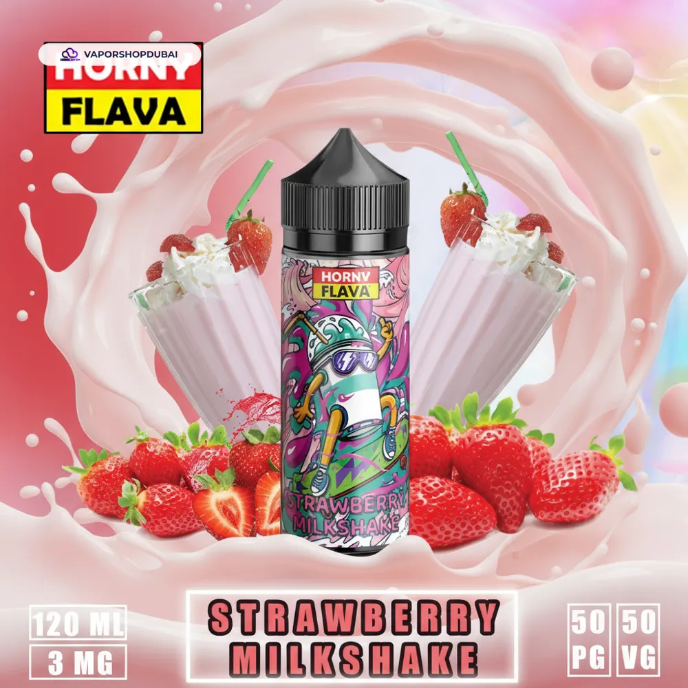 Horny Flava 120ml E-Liquid In UAE 40 strawberry-milkshake