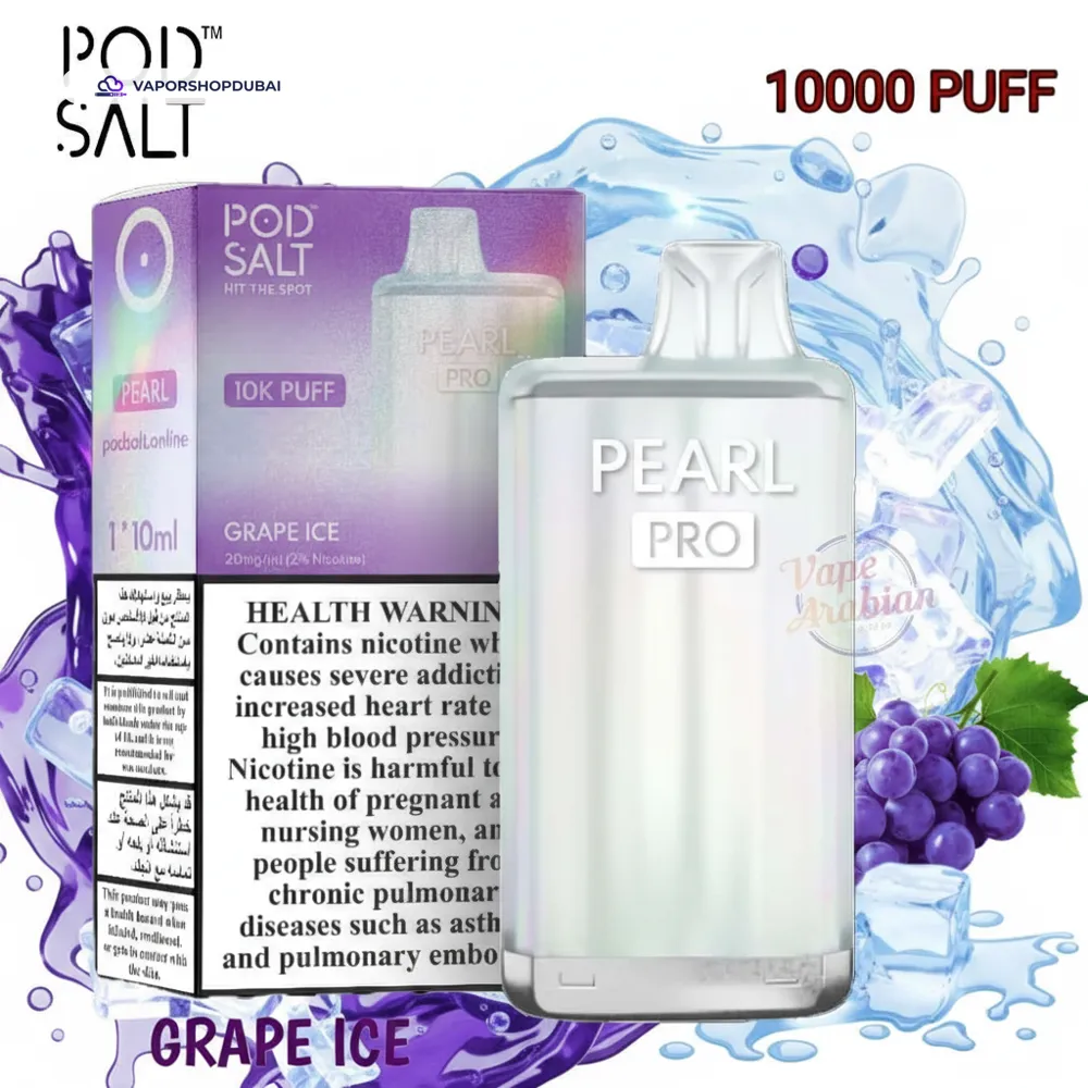 Pod Salt Pearl Pro 10000 Puffs Pod Kit In UAE 25 grape-ice