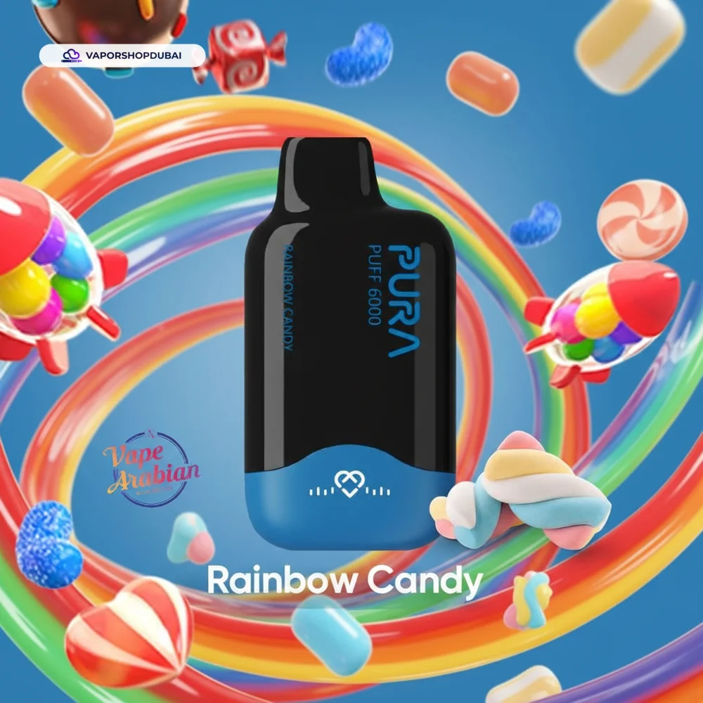 Pura 6000 Puffs Disposable Vape 2% In UAE 33 rainbow-candy