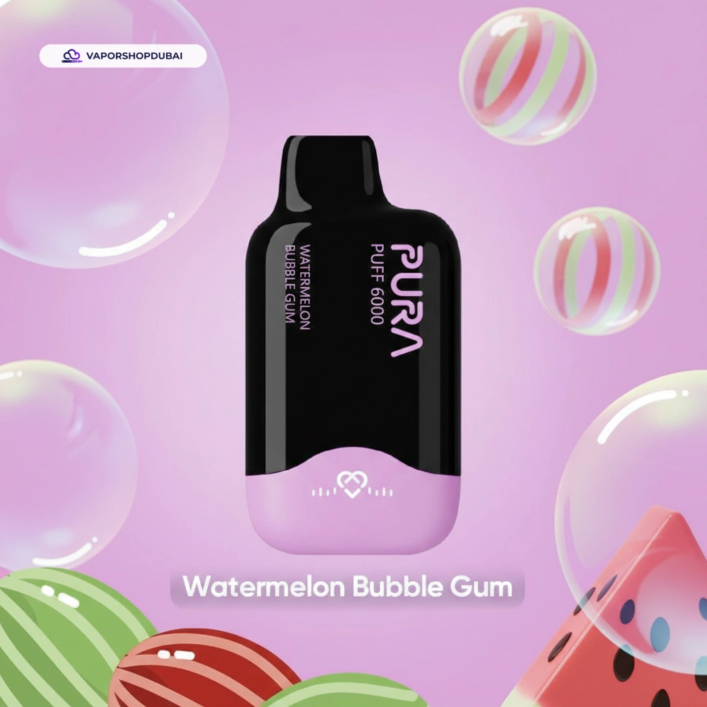 Pura 6000 Puffs Disposable Vape 2% In UAE 36 watermelon-bubble-gum