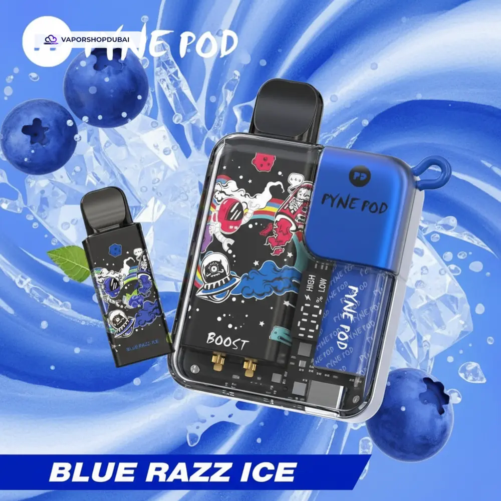 Pyne Pod 8000 Puffs Disposable Vape (Replaceable Pod) In UAE 28 blue-razz-ice
