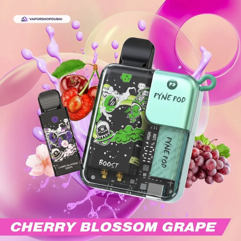 Pyne Pod 8000 Puffs Disposable Vape (Replaceable Pod) In UAE 31 cherry-blossom-grape
