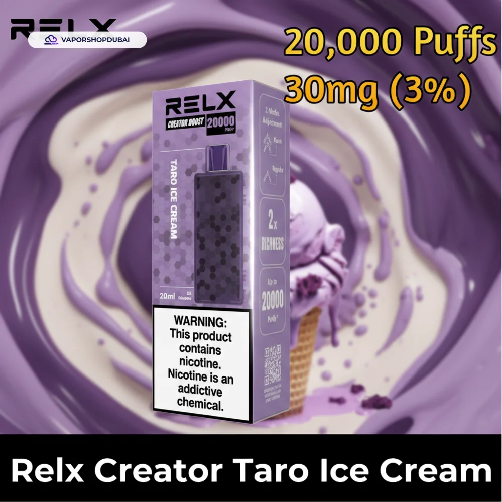 Relx Creator Extra Pods 1pcs Pack In UAE 13 taro-ice-cream-20000-puffs