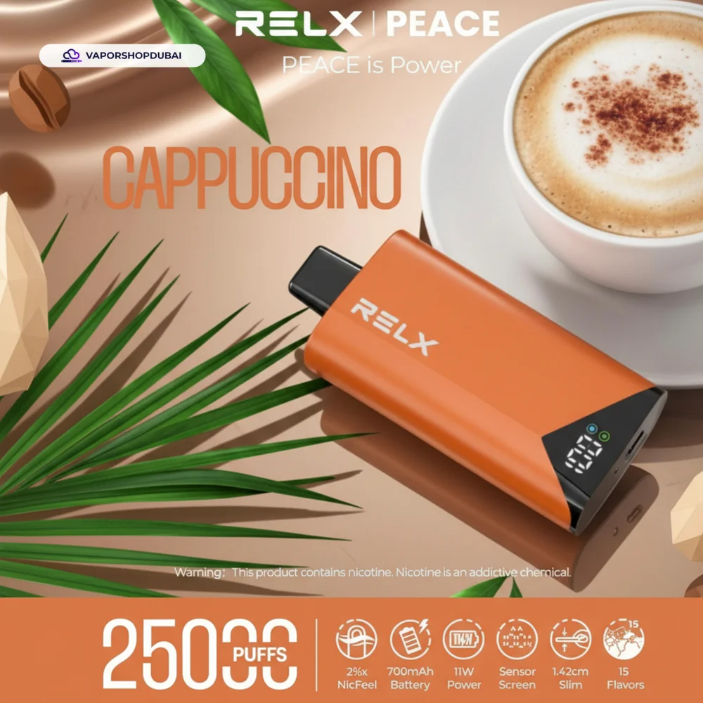 Relx Peace 25000 Puffs Disposable Vape In DUBAI,UAE 30 cappuccino