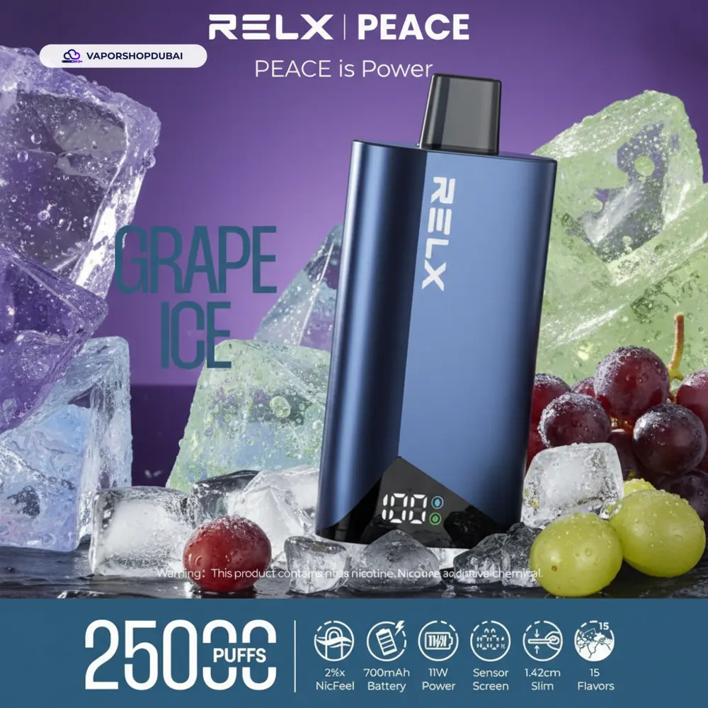 Relx Peace 25000 Puffs Disposable Vape In DUBAI,UAE 33 grape-ice