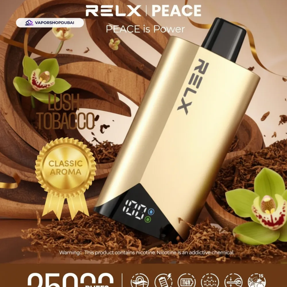 Relx Peace 25000 Puffs Disposable Vape In DUBAI,UAE 36 lush-tobacco