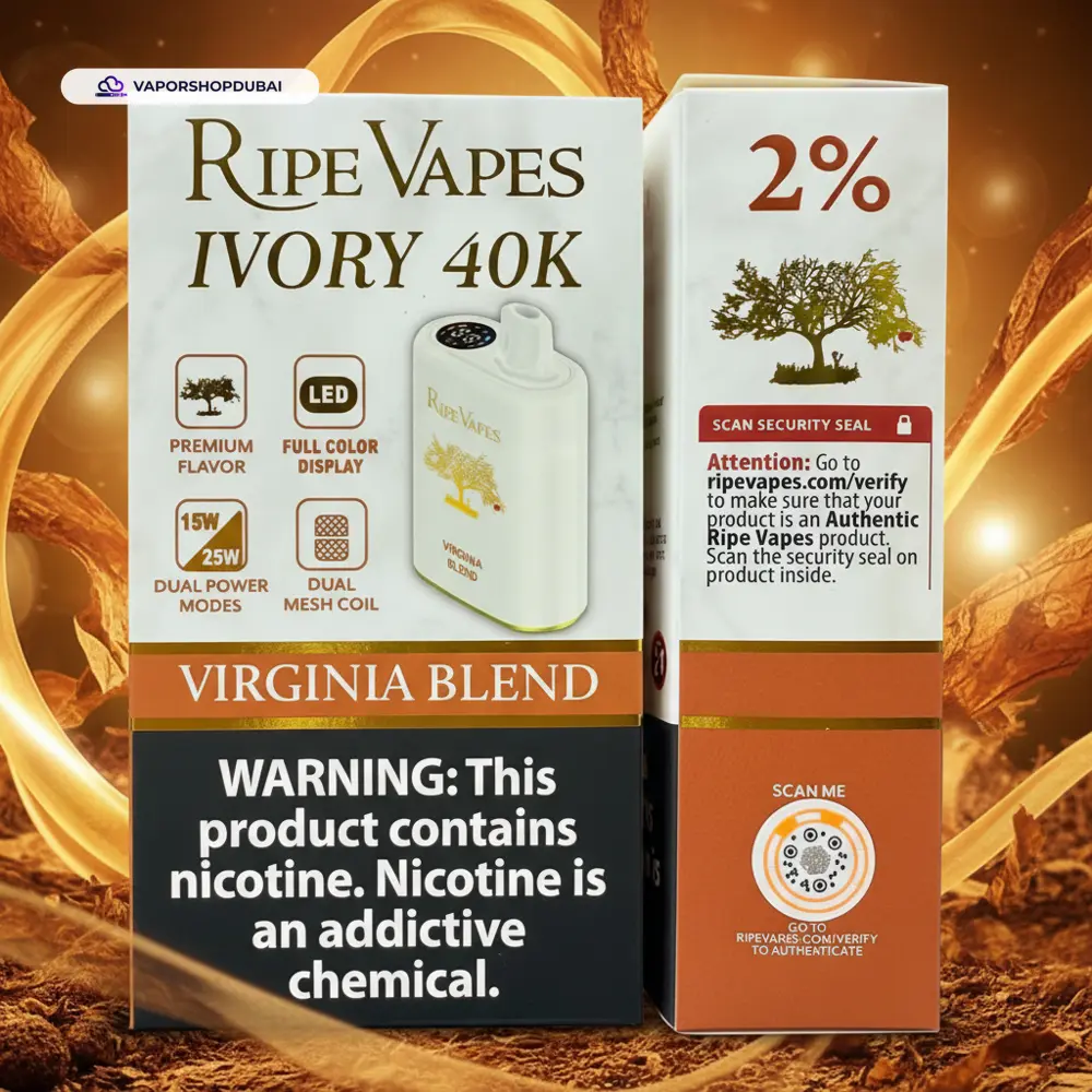 Ripe Vapes IVORY 40000 Puffs In UAE 27 virginia-blend