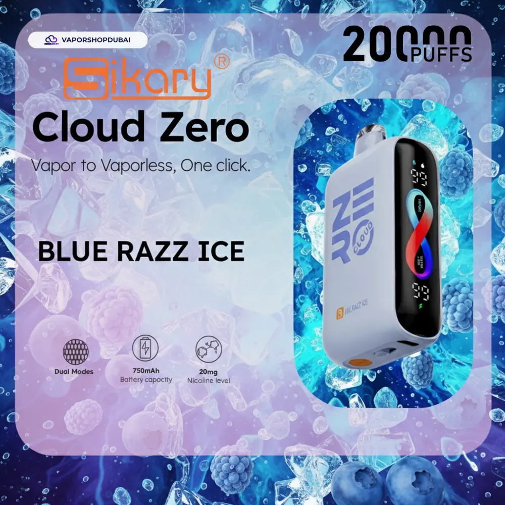 Sikary Cloud Zero 20000 Puffs Disposable 20mg In Dubai, UAE 27 blue-razz-ice
