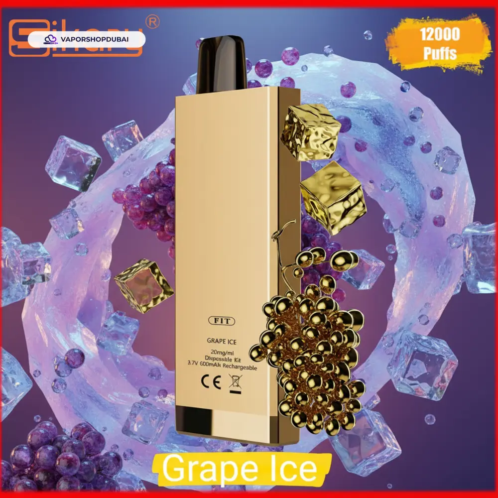 SIKARY FIT 12000 Puffs Disposable Vape 20mg/ml nicotine In UAE 33 grape-ice