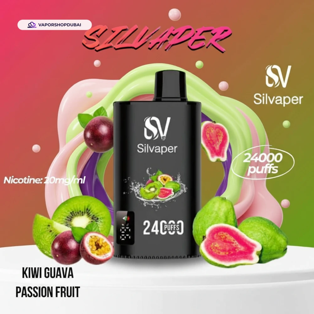 Silvaper 24000 Puffs Disposable Vape In UAE 64 kiwi-guava-passion-fruit