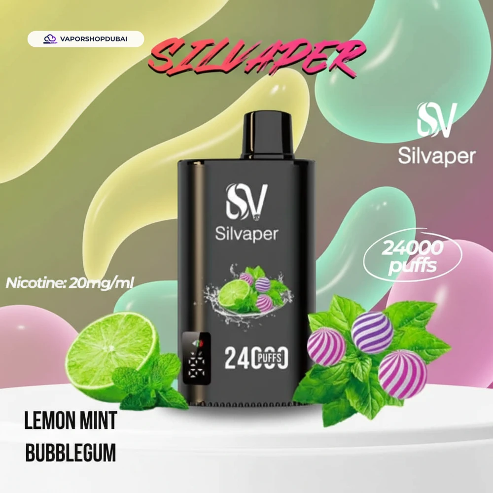 Silvaper 24000 Puffs Disposable Vape In UAE 65 lemon-mint-bubblegum