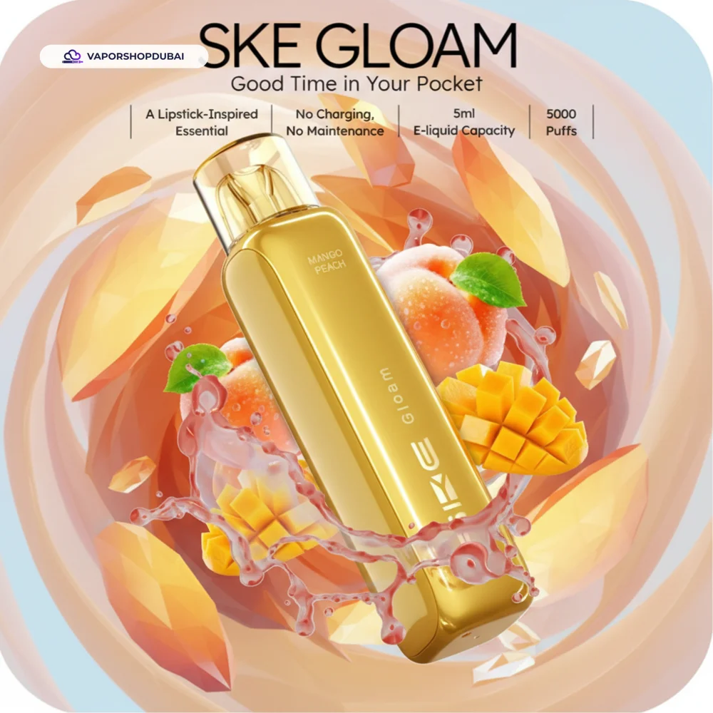 SKE Gloam 5000 Puffs Disposable Vape 20mg In UAE 32 mango-peach