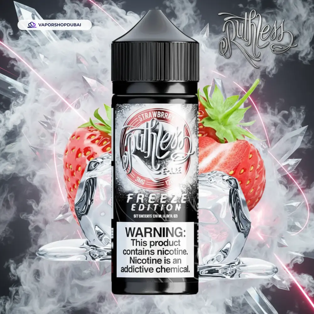 STRAWBRRRY FREEZE EDITION BY RUTHLESS 120ML E-Liquid In UAE 2 Premium