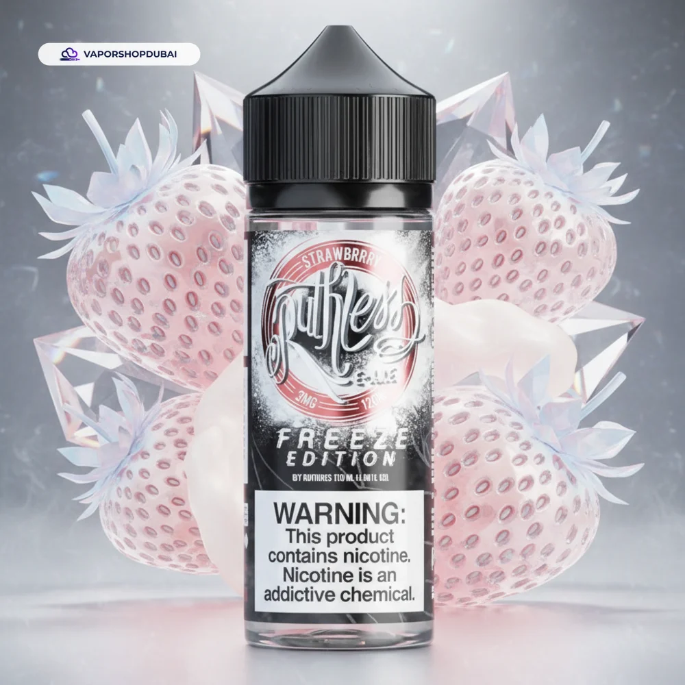 STRAWBRRRY FREEZE EDITION BY RUTHLESS 120ML E-Liquid In UAE 1 STRAWBRRRY FREEZE EDITION BY RUTHLESS 120ML