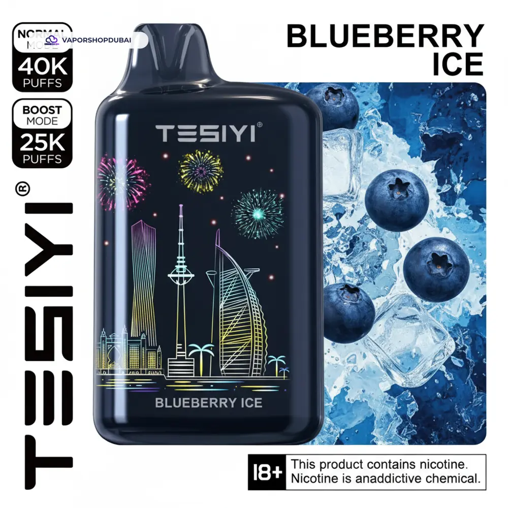 TESIYI ULTRA MAX 40000 Puffs Disposable Vape 50MG In UAE 30 blueberry-ice