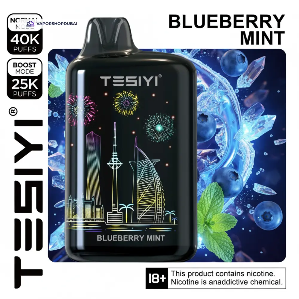 TESIYI ULTRA MAX 40000 Puffs Disposable Vape 50MG In UAE 31 blueberry-mint
