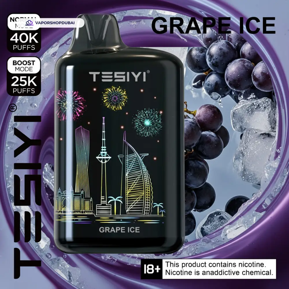 TESIYI ULTRA MAX 40000 Puffs Disposable Vape 50MG In UAE 33 grape-ice
