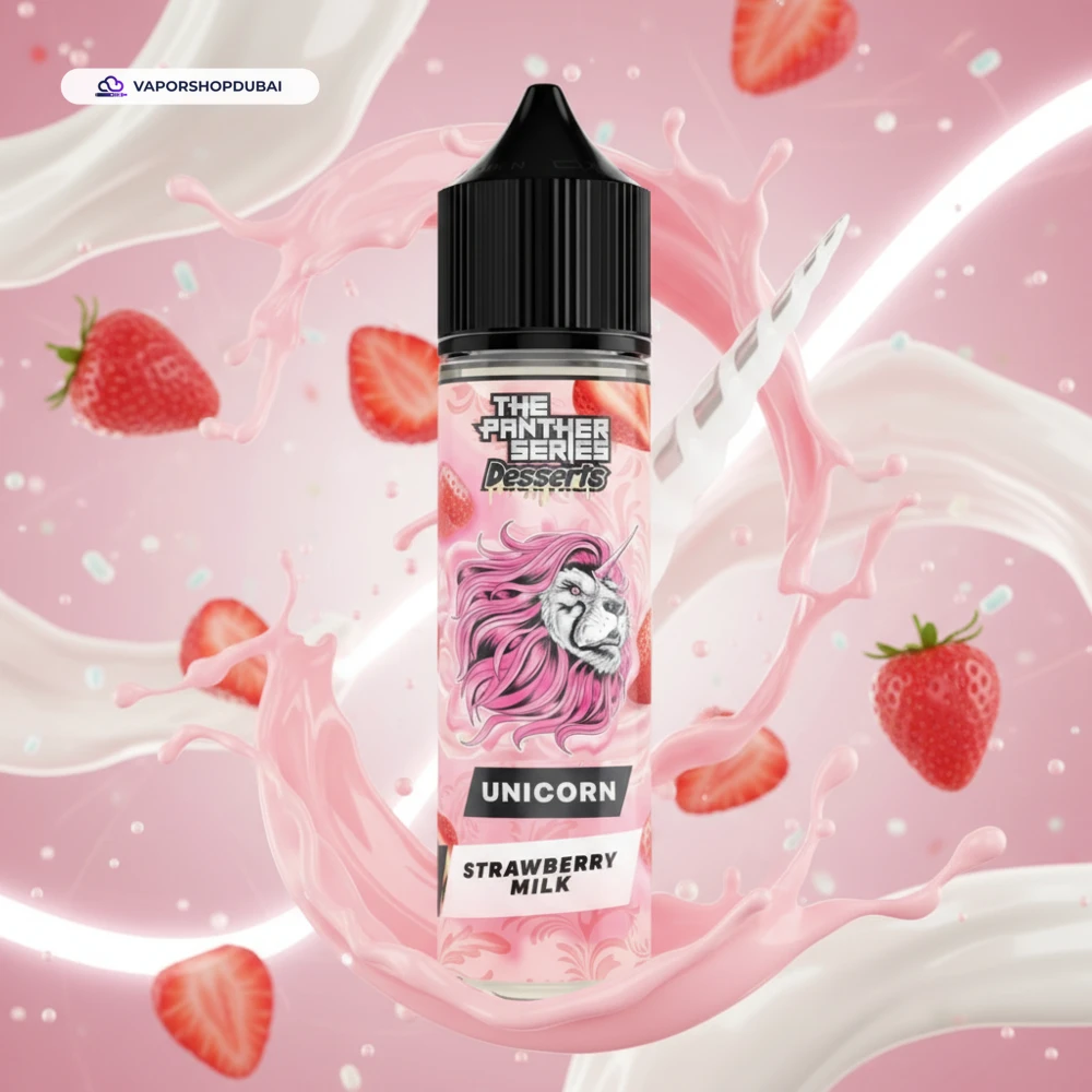 The Panther Series Desserts Dr Vapes Unicorn Strawberry Milk 60ml E-Liquid In UAE 1 The Panther Series Desserts Dr Vapes Unicorn Strawberry Milk 60ml In UAE
