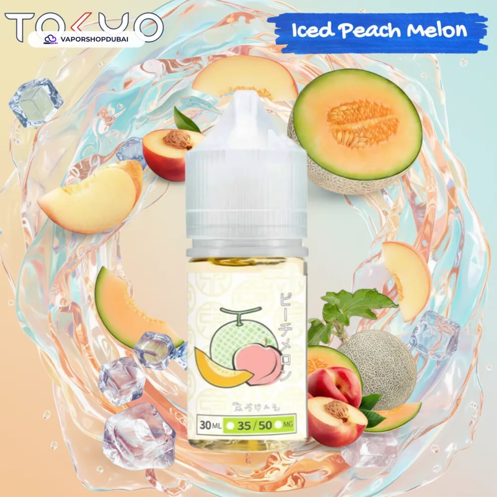 Tokyo Classic Salt Nic 30ml E-Liquid In UAE 21 iced-peach-melon