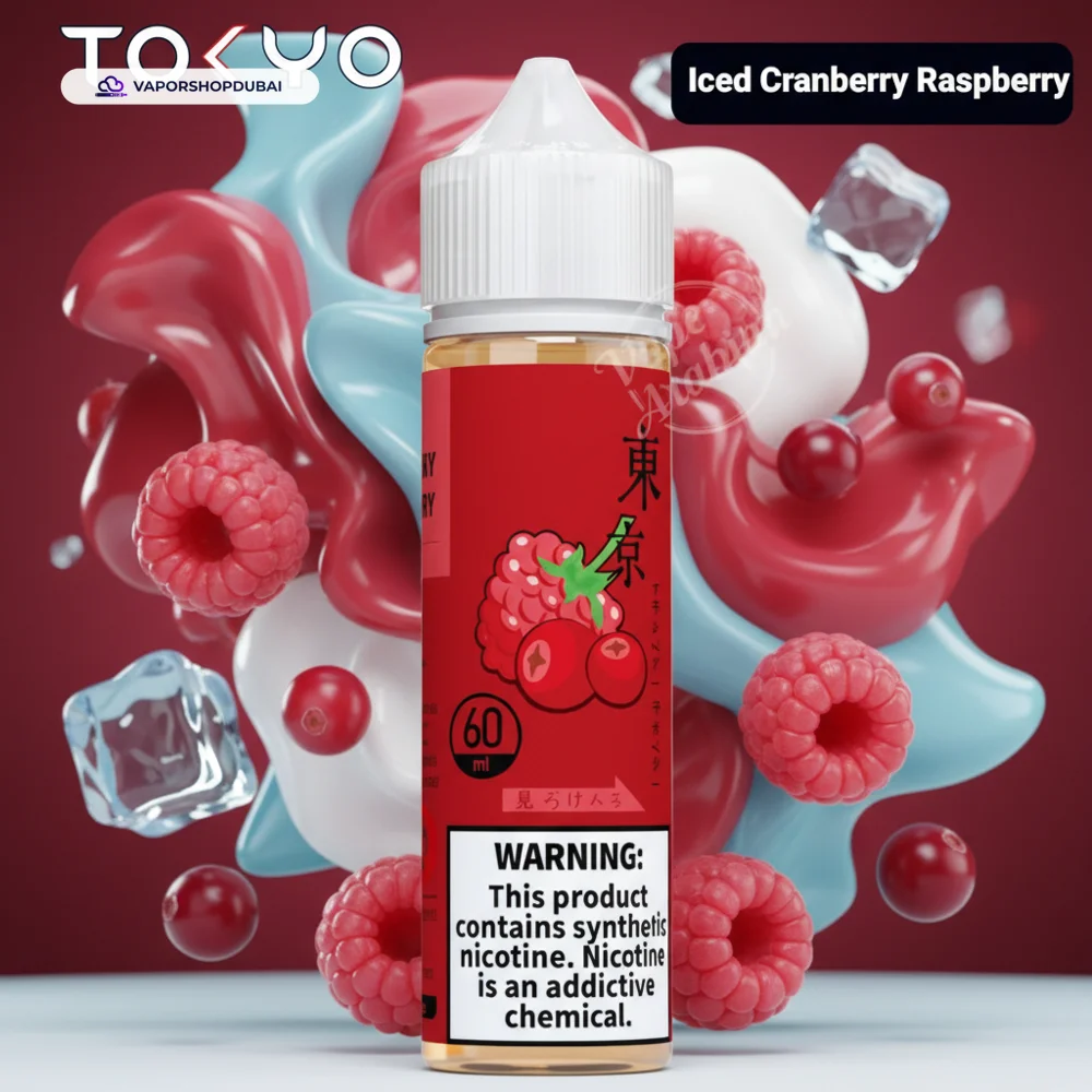 Tokyo E-liquid 60ml 0mg In UAE 9 iced-cranberry-raspberry
