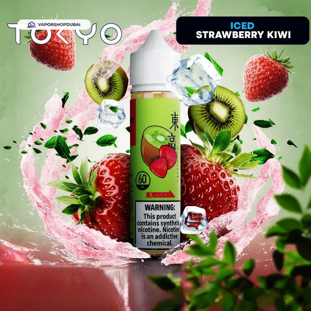Tokyo E-liquid 60ml 0mg In UAE 15 iced-strawberry-kiwi