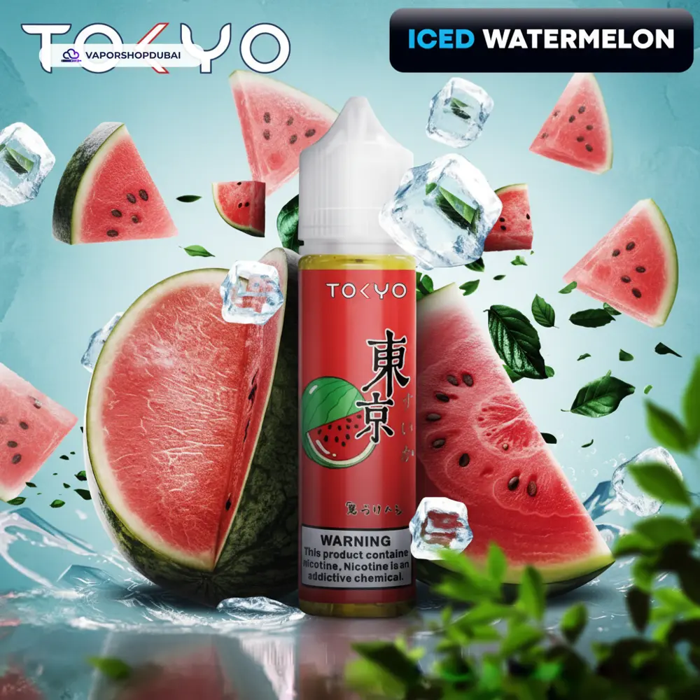 Tokyo E-liquid 60ml 0mg In UAE 17 iced-watermelon