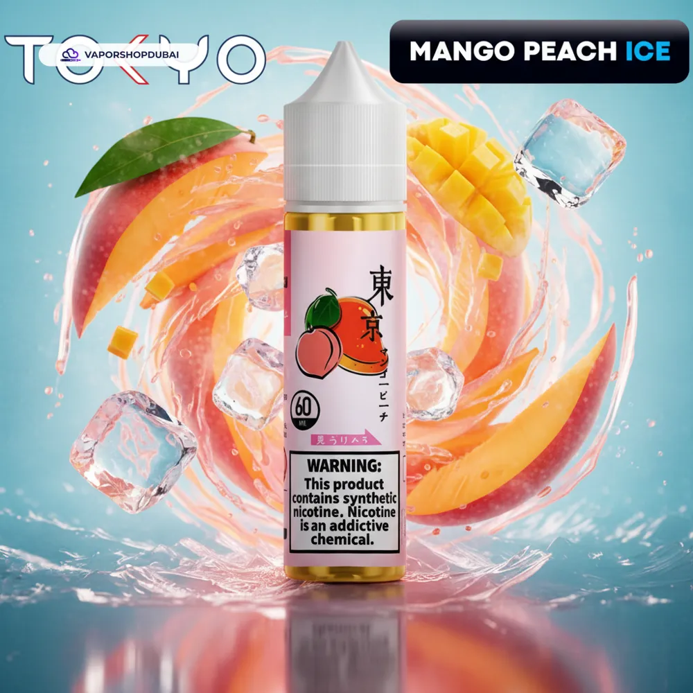 Tokyo E-liquid 60ml 0mg In UAE 25 mango-peach-ice