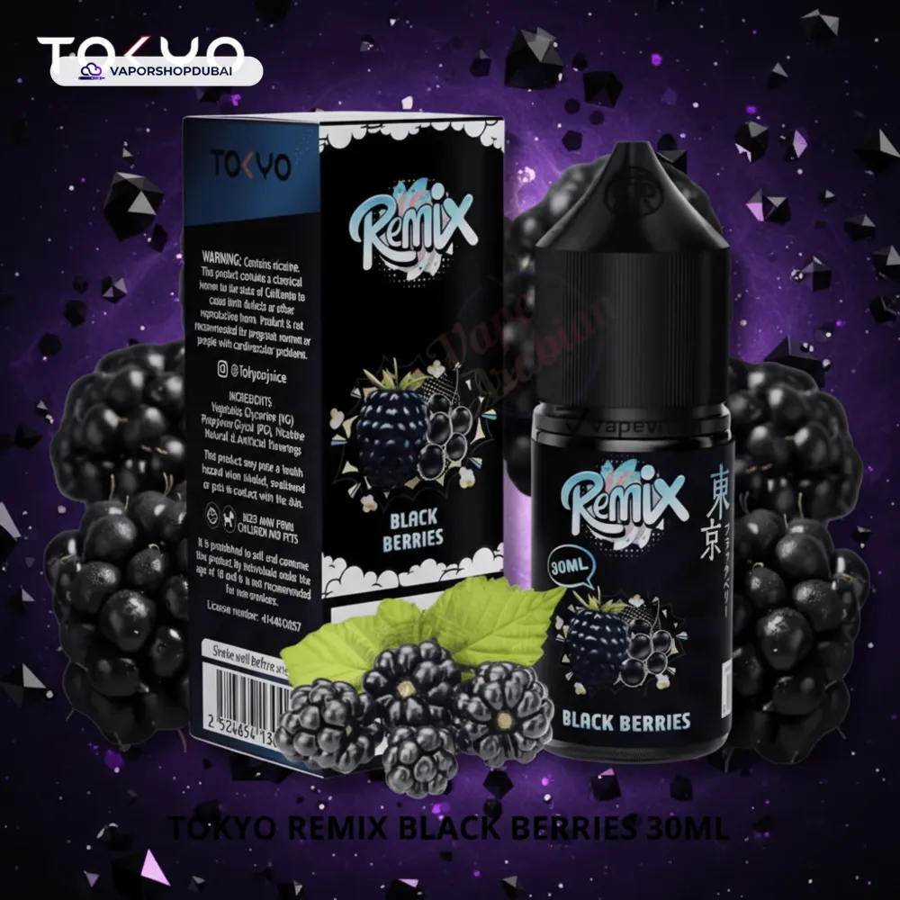 Tokyo Remix Series Saltnic 30ml E-Liquid In UAE 1 black-berries