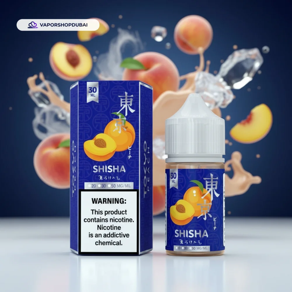 Tokyo Shisha Salt Nic 30ml E-Liquid In UAE 5 Tokyo Shisha Salt Nic 30ml In UAE peach premium