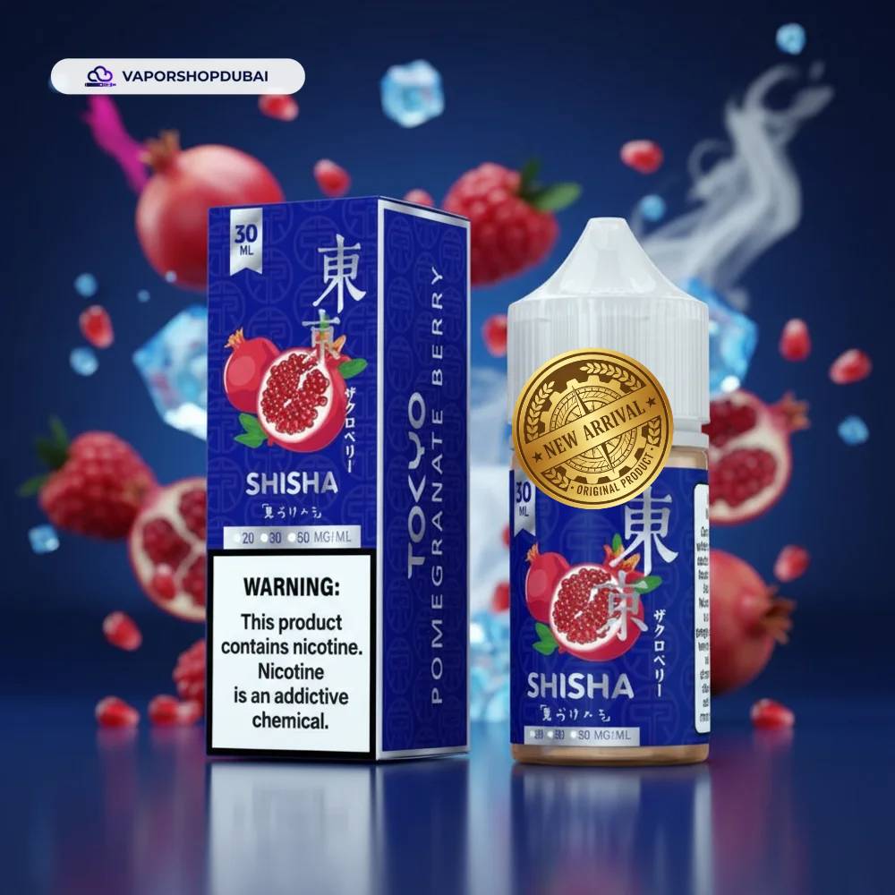Tokyo Shisha Salt Nic 30ml E-Liquid In UAE 4 Tokyo Shisha Salt Nic 30ml In UAE pomegranate-berry premium