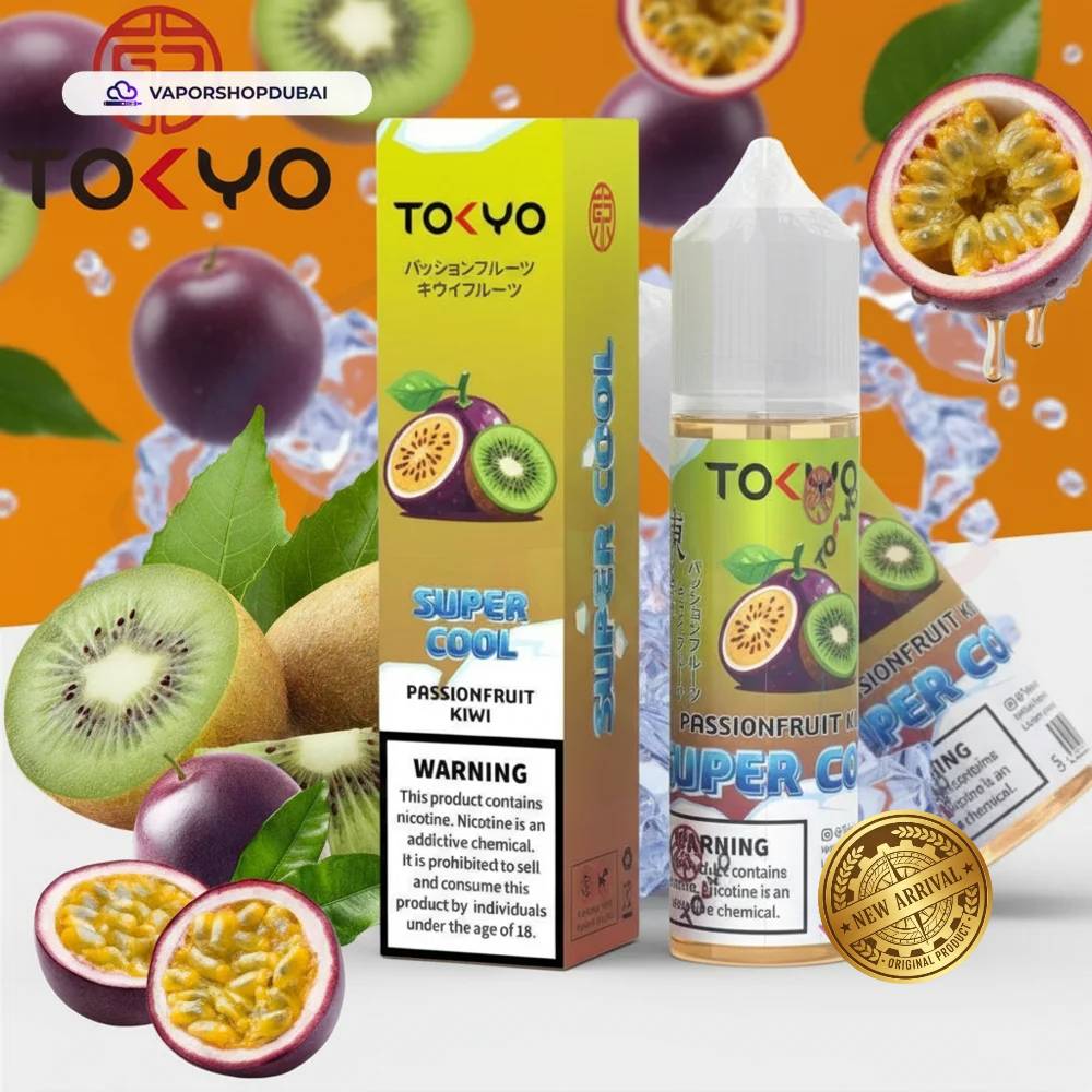 Tokyo Super Cool 60ml E-Liquid In UAE 10 Tokyo Super Cool 60ml In UAE passion-fruit-kiwi premium