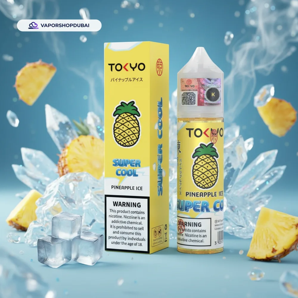 Tokyo Super Cool 60ml E-Liquid In UAE 9 Tokyo Super Cool 60ml In UAE pineapple-ice premium