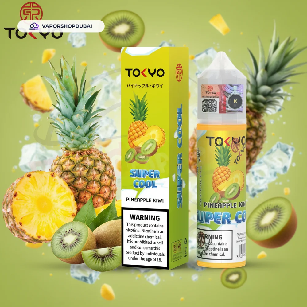 Tokyo Super Cool 60ml E-Liquid In UAE 8 Tokyo Super Cool 60ml In UAE pineapple-kiwi premium