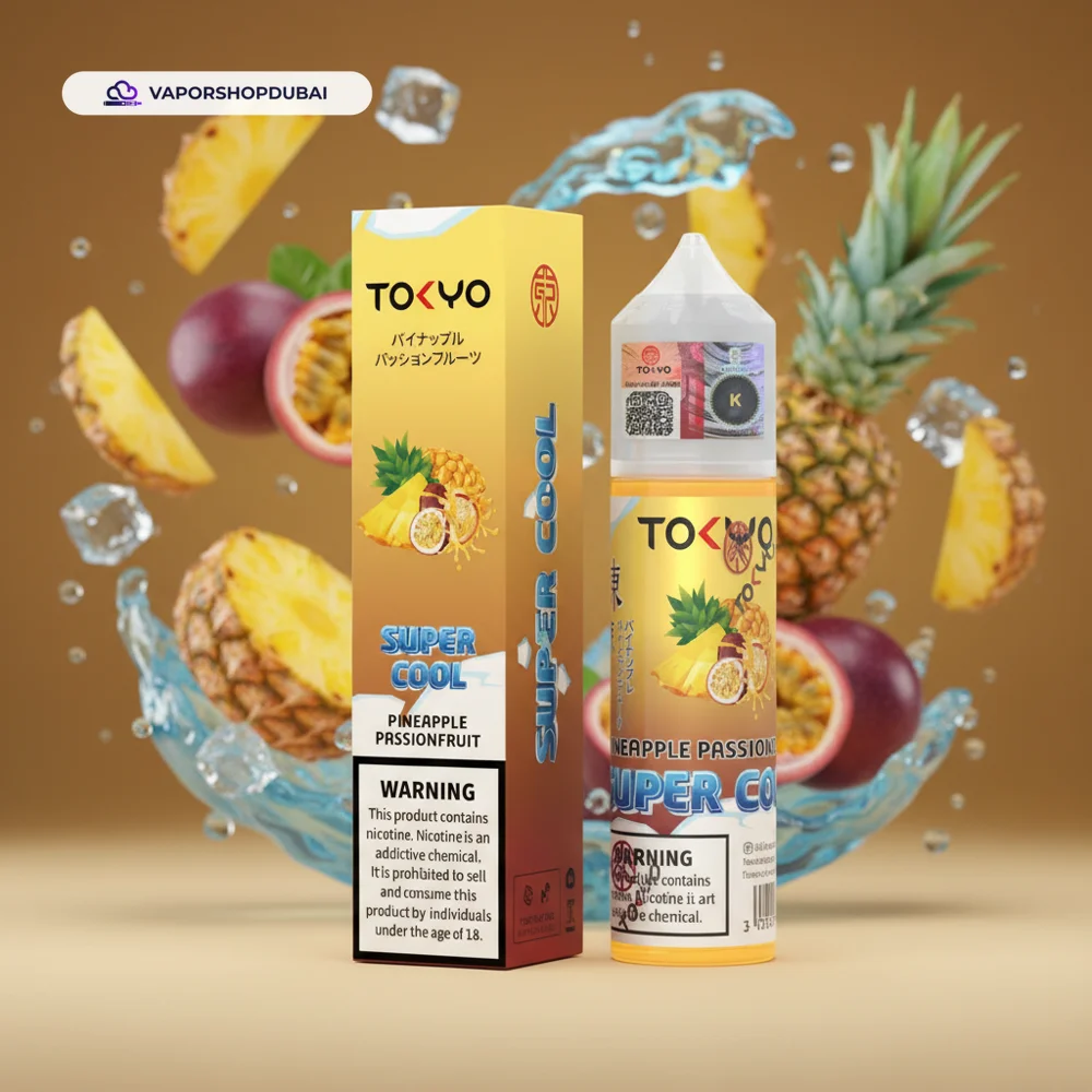 Tokyo Super Cool 60ml E-Liquid In UAE 6 Tokyo Super Cool 60ml In UAE pineapple-passionfruit premium