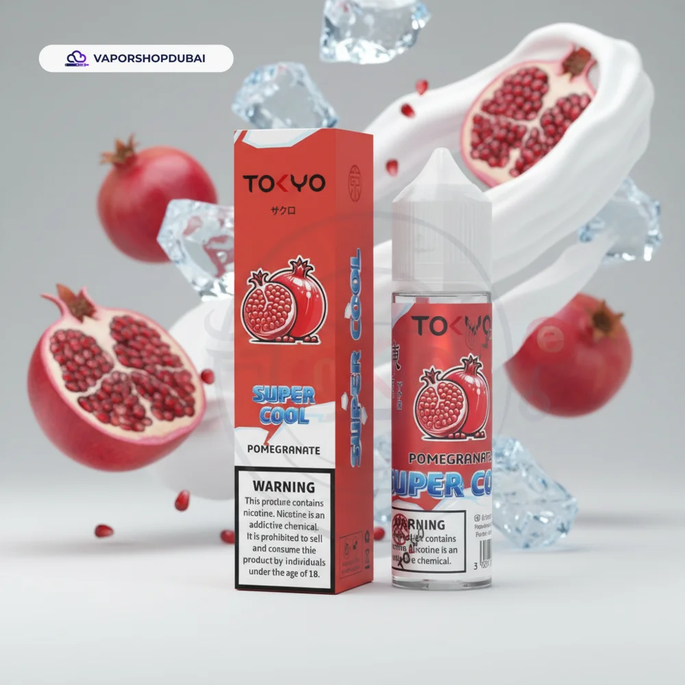 Tokyo Super Cool 60ml E-Liquid In UAE 4 Tokyo Super Cool 60ml In UAE pomegranate premium