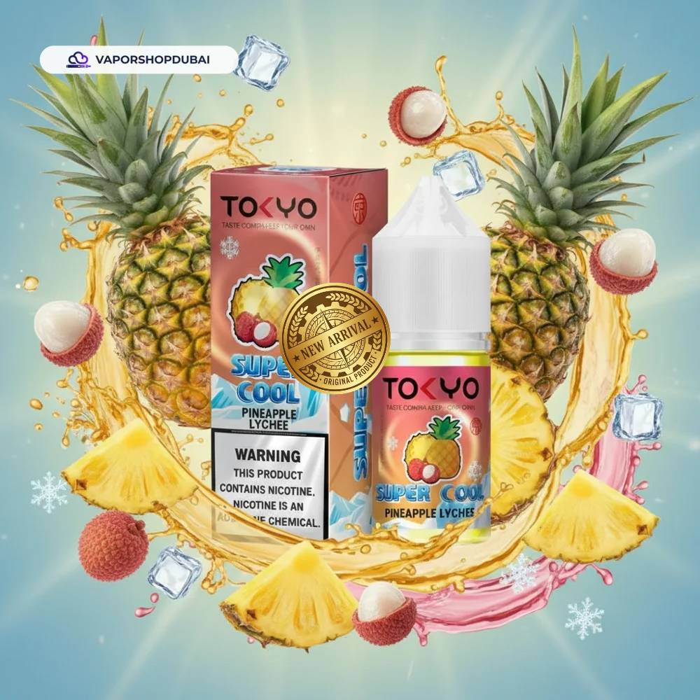 Tokyo Super Cool Saltnic 20mg 30ml E-liquid in the UAE 10 Tokyo Super Cool Saltnic 20mg 30ml E-liquid in the UAE pineapple-lychee premium