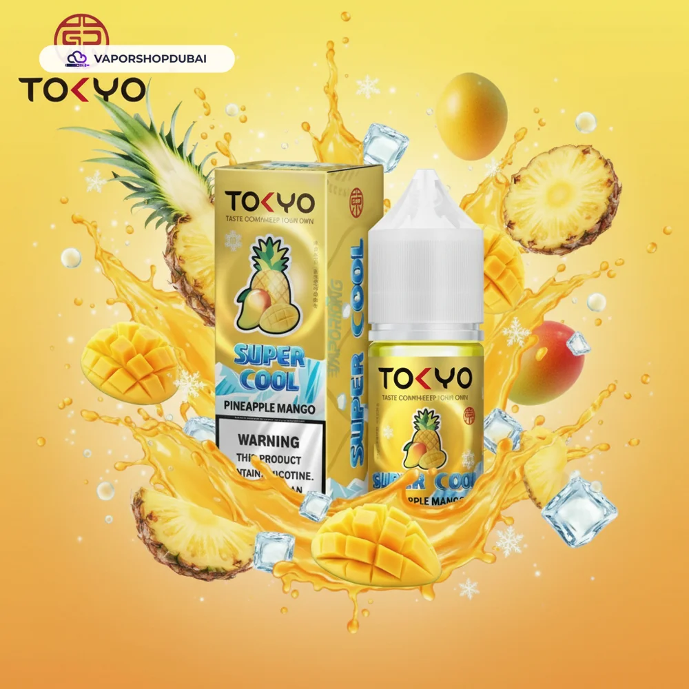 Tokyo Super Cool Saltnic 20mg 30ml E-liquid in the UAE 9 Tokyo Super Cool Saltnic 20mg 30ml E-liquid in the UAE pineapple-mango premium