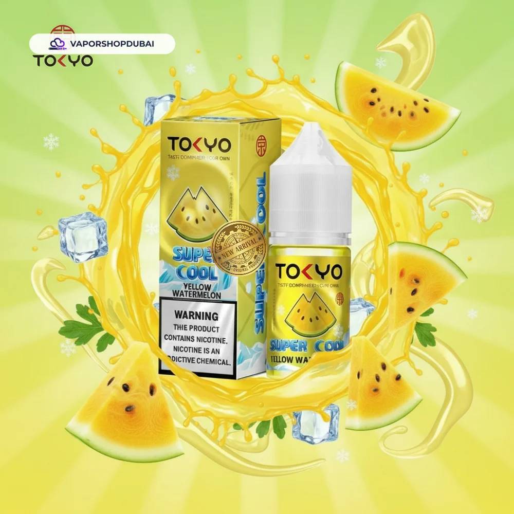 Tokyo Super Cool Saltnic 20mg 30ml E-liquid in the UAE 2 Tokyo Super Cool Saltnic 20mg 30ml E-liquid in the UAE yellow-watermelon premium