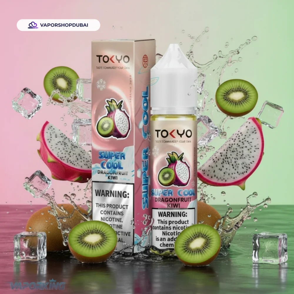 Tokyo Super Cool Series 12mg 60ml E-liquid in the UAE 8 Tokyo Super Cool Series 12mg 60ml E-liquid in the UAE dragonfruit-kiwi premium