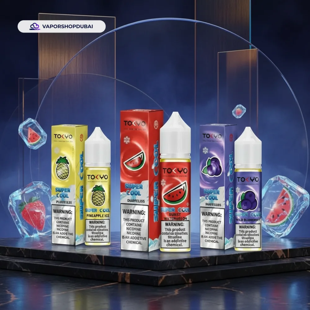 Tokyo Super Cool Series Vape In UAE 1 Tokyo Super Cool Series 12mg 60ml E-liquid in the UAE Featured premium