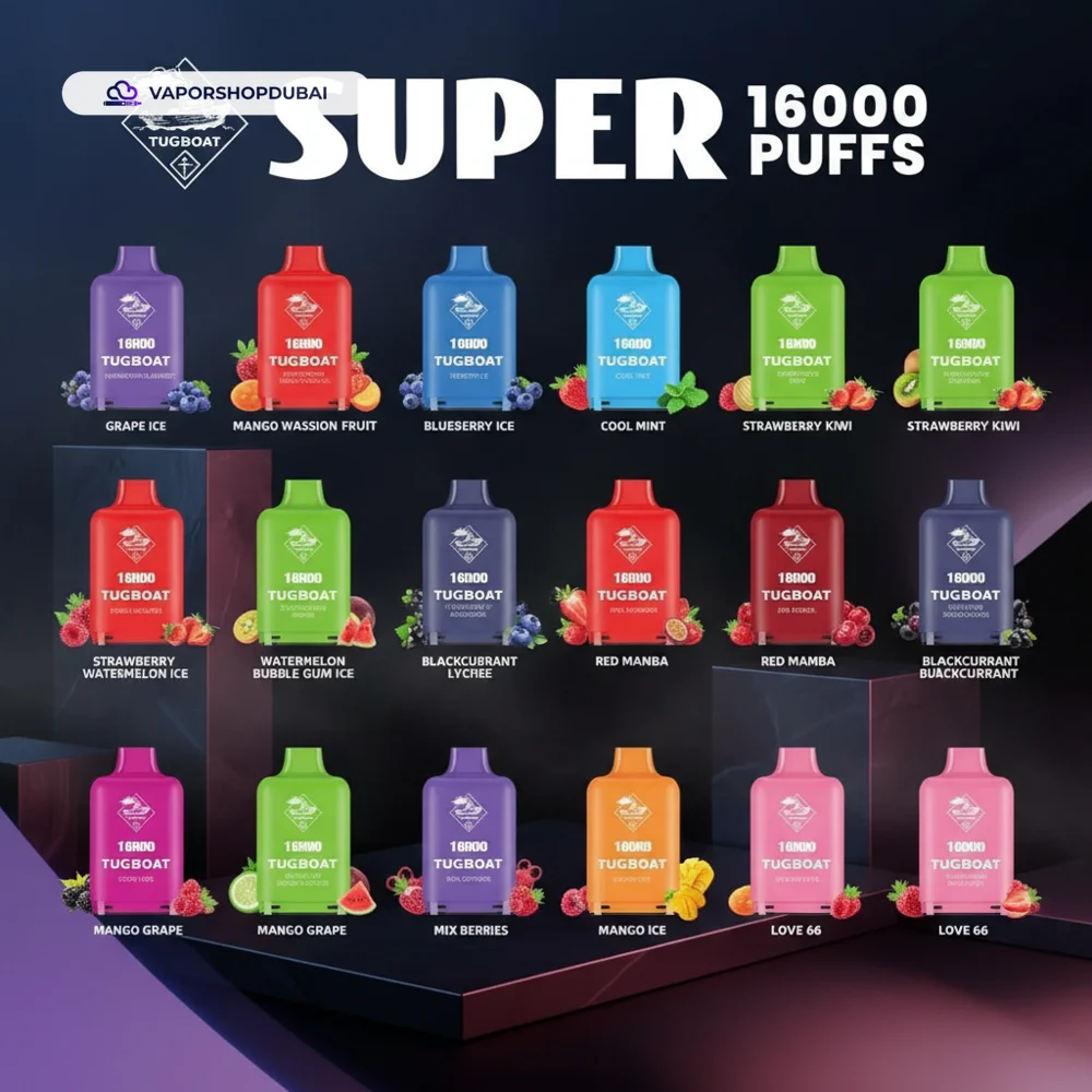 Tugboat Super 16000 Pod Cartridges Pod Kit In UAE 1 Tugboat Super 16000 Pod Cartridges Disposable Vape In UAE Featured premium