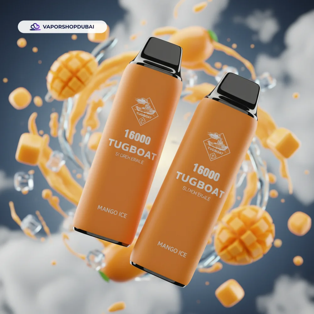 Tugboat Super 16000 Pod Cartridges Pod Kit In UAE 9 Tugboat Super 16000 Pod Cartridges Disposable Vape In UAE mango-ice premium