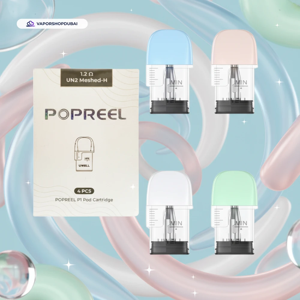 Uwell Popreel P1 Pod Cartridge 2ml (4pcs/pack) In UAE 1 Uwell Popreel P1 Pod Cartridge 2ml (4pcs/pack) In UAE